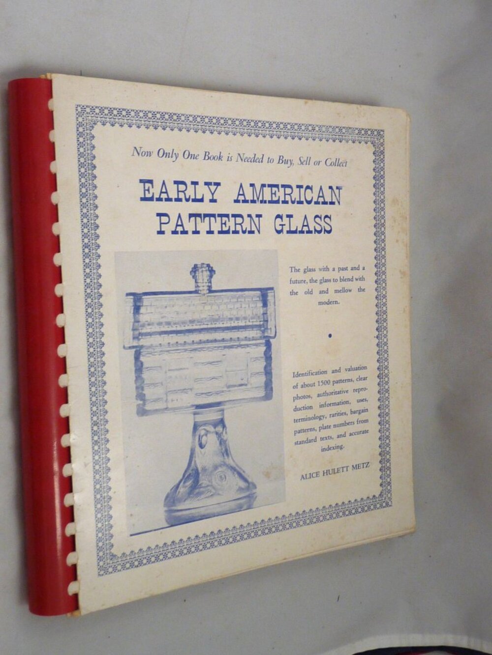 Early American Pattern Glass Metz book pressed antique 1958 price guide